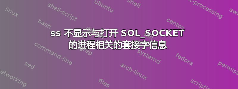 ss 不显示与打开 SOL_SOCKET 的进程相关的套接字信息