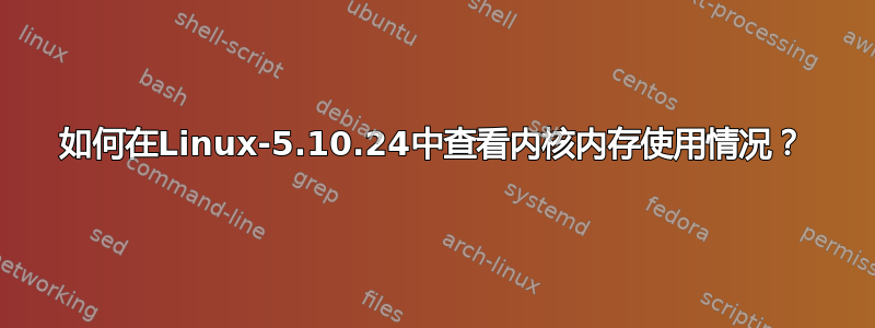 如何在Linux-5.10.24中查看内核内存使用情况？