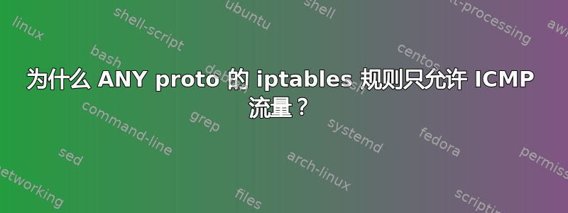 为什么 ANY proto 的 iptables 规则只允许 ICMP 流量？