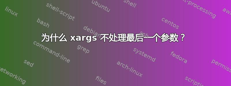 为什么 xargs 不处理最后一个参数？