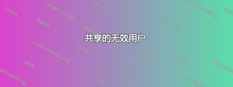 共享的无效用户