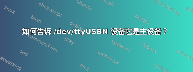 如何告诉 /dev/ttyUSBN 设备它是主设备？