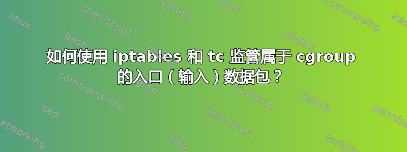 如何使用 iptables 和 tc 监管属于 cgroup 的入口（输入）数据包？