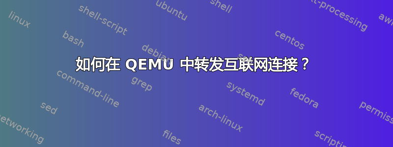 如何在 QEMU 中转发互联网连接？