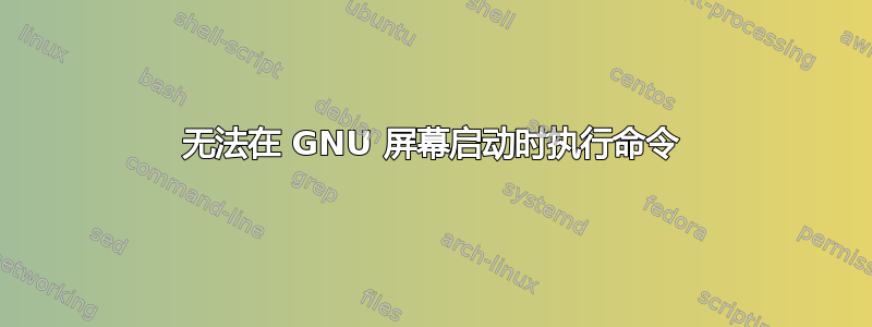 无法在 GNU 屏幕启动时执行命令