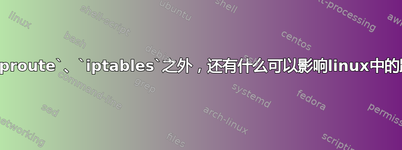 除了`iprule`、`iproute`、`iptables`之外，还有什么可以影响linux中的路由和包过滤吗？