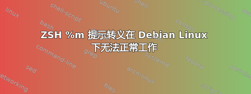 ZSH %m 提示转义在 Debian Linux 下无法正常工作