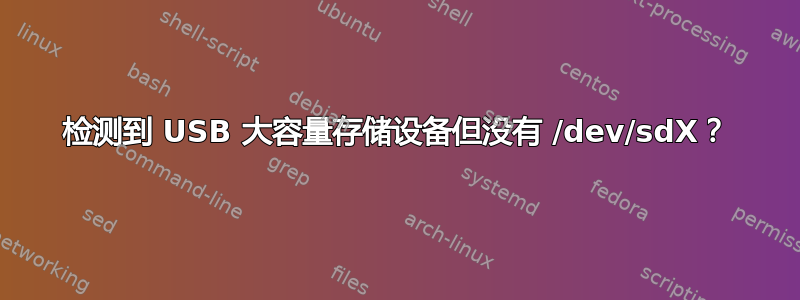 检测到 USB 大容量存储设备但没有 /dev/sdX？