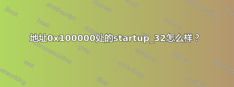 地址0x100000处的startup_32怎么样？