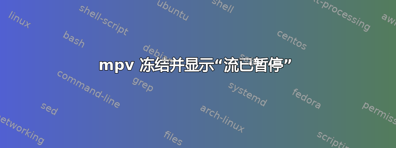 mpv 冻结并显示“流已暂停”