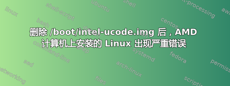 删除 /boot/intel-ucode.img 后，AMD 计算机上安装的 Linux 出现严重错误