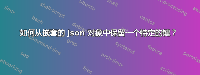 如何从嵌套的 json 对象中保留一个特定的键？