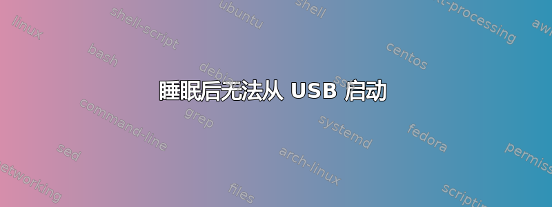 睡眠后无法从 USB 启动