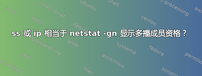 ss 或 ip 相当于 netstat -gn 显示多播成员资格？