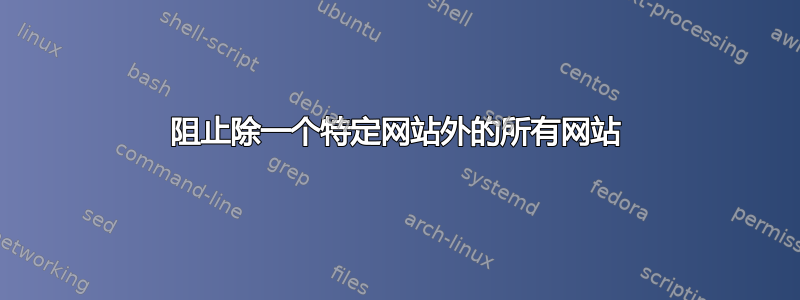 阻止除一个特定网站外的所有网站