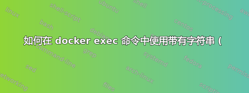 如何在 docker exec 命令中使用带有字符串 (