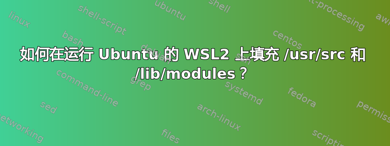 如何在运行 Ubuntu 的 WSL2 上填充 /usr/src 和 /lib/modules？