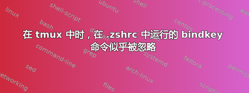 在 tmux 中时，在 .zshrc 中运行的 bindkey 命令似乎被忽略