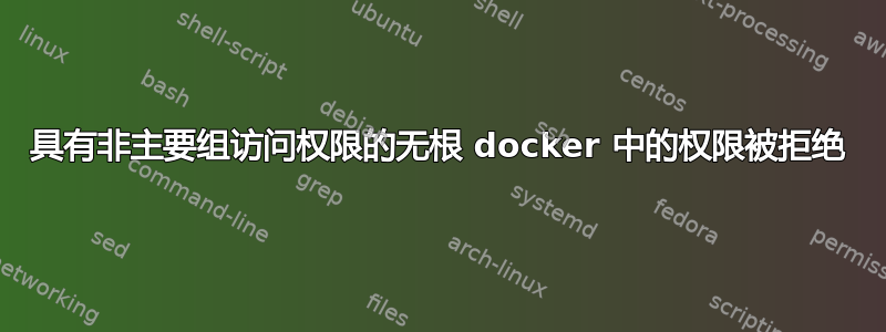 具有非主要组访问权限的无根 docker 中的权限被拒绝