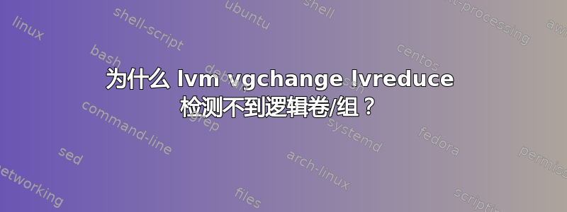 为什么 lvm vgchange lvreduce 检测不到逻辑卷/组？