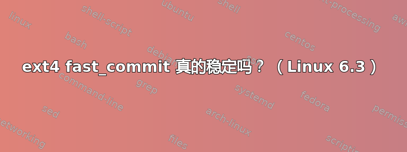 ext4 fast_commit 真的稳定吗？ （Linux 6.3）