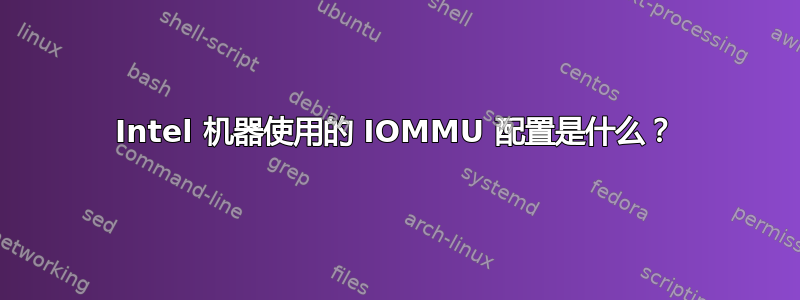 Intel 机器使用的 IOMMU 配置是什么？