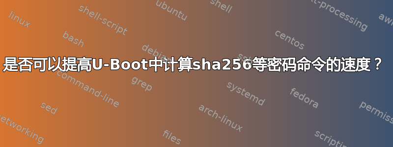 是否可以提高U-Boot中计算sha256等密码命令的速度？