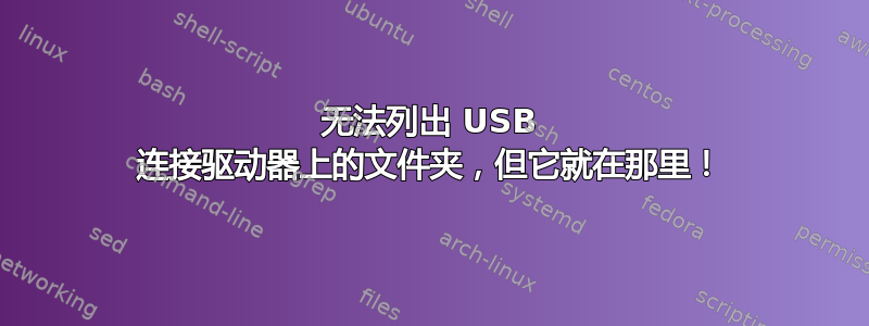 无法列出 USB 连接驱动器上的文件夹，但它就在那里！