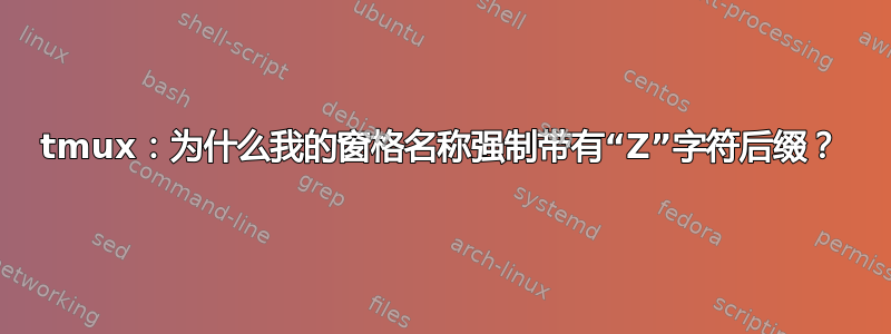 tmux：为什么我的窗格名称强制带有“Z”字符后缀？