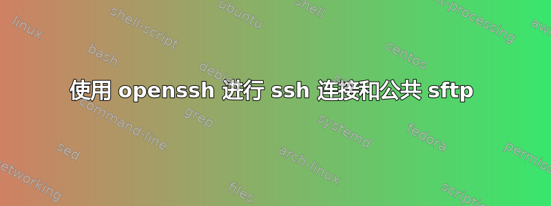 使用 openssh 进行 ssh 连接和公共 sftp