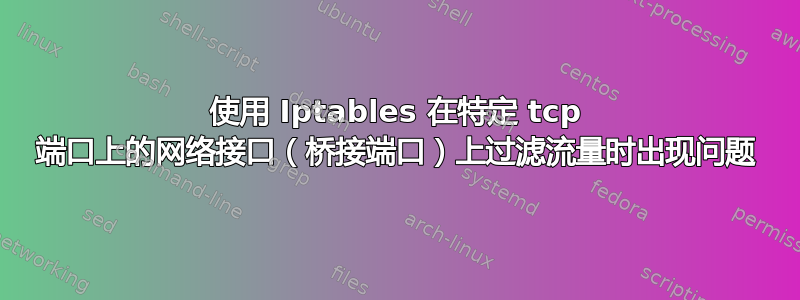 使用 Iptables 在特定 tcp 端口上的网络接口（桥接端口）上过滤流量时出现问题