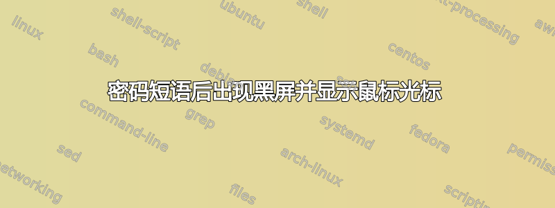 密码短语后出现黑屏并显示鼠标光标