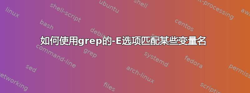 如何使用grep的-E选项匹配某些变量名