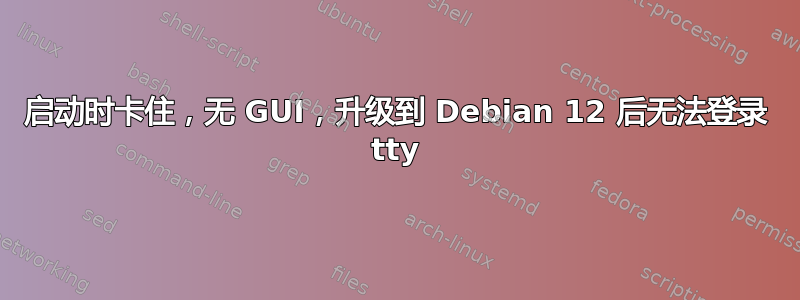 启动时卡住，无 GUI，升级到 Debian 12 后无法登录 tty