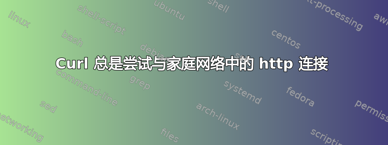 Curl 总是尝试与家庭网络中的 http 连接