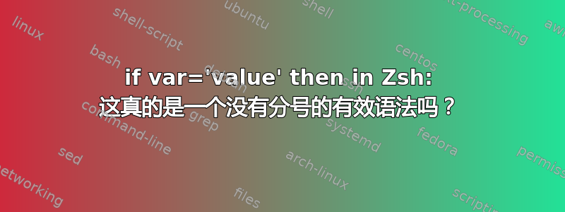 if var='value' then in Zsh: 这真的是一个没有分号的有效语法吗？