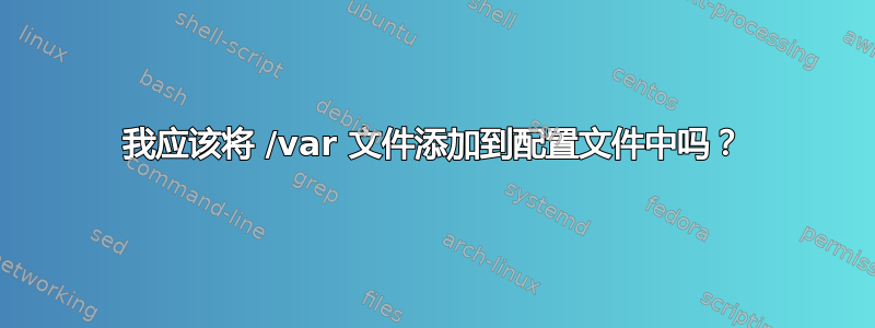 我应该将 /var 文件添加到配置文件中吗？