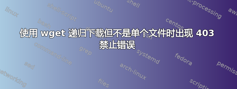 使用 wget 递归下载但不是单个文件时出现 403 禁止错误