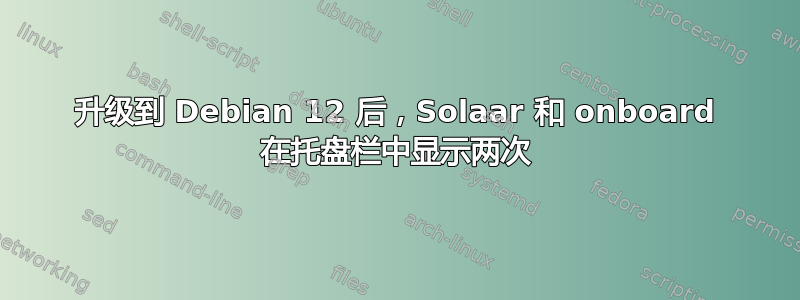 升级到 Debian 12 后，Solaar 和 onboard 在托盘栏中显示两次