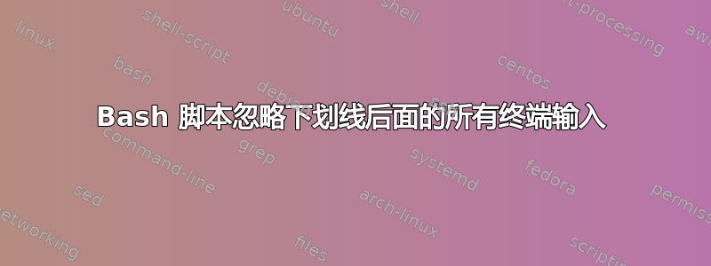 Bash 脚本忽略下划线后面的所有终端输入