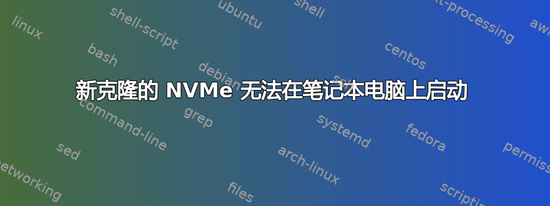 新克隆的 NVMe 无法在笔记本电脑上启动