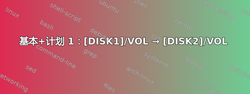 基本+计划 1：[DISK1]/VOL → [DISK2]/VOL