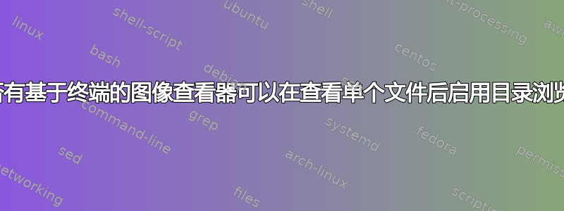 是否有基于终端的图像查看器可以在查看单个文件后启用目录浏览？