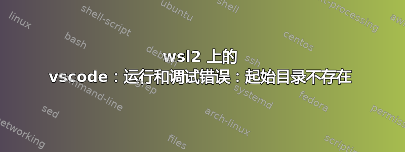 wsl2 上的 vscode：运行和调试错误：起始目录不存在