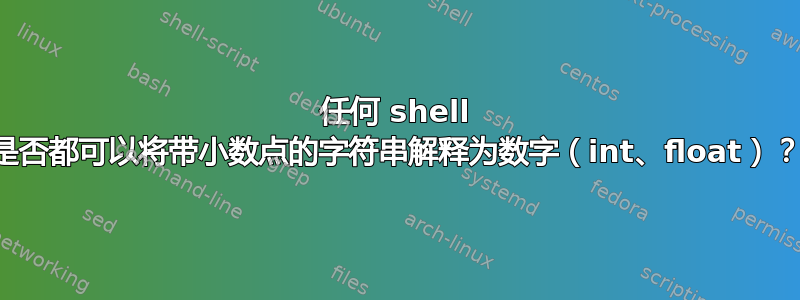 任何 shell 是否都可以将带小数点的字符串解释为数字（int、float）？