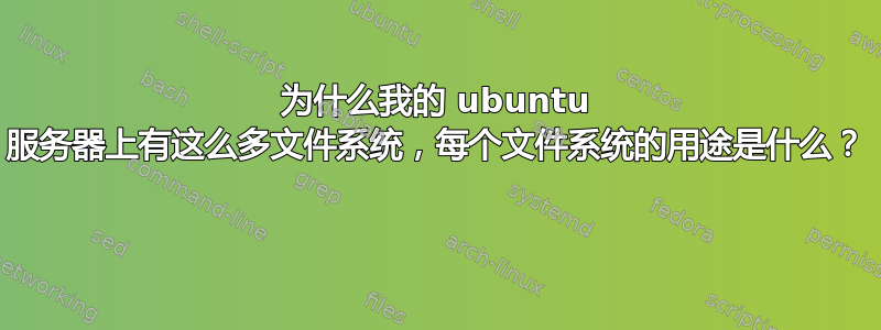 为什么我的 ubuntu 服务器上有这么多文件系统，每个文件系统的用途是什么？ 