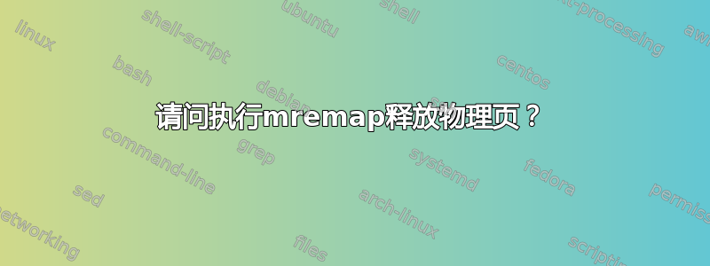 请问执行mremap释放物理页？