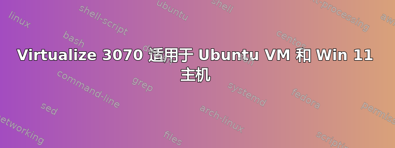 Virtualize 3070 适用于 Ubuntu VM 和 Win 11 主机