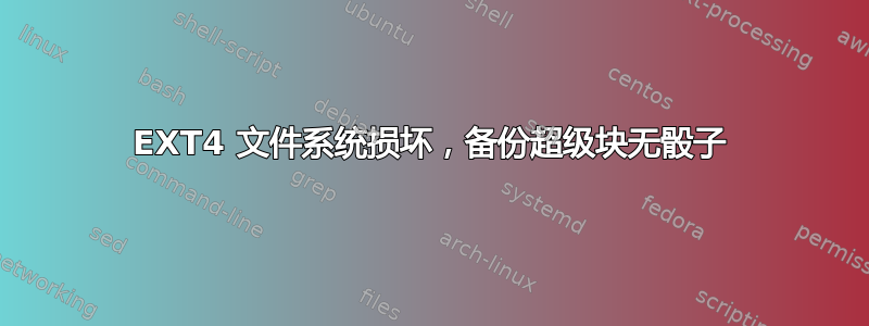 EXT4 文件系统损坏，备份超级块无骰子