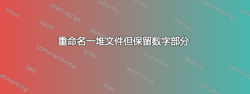 重命名一堆文件但保留数字部分